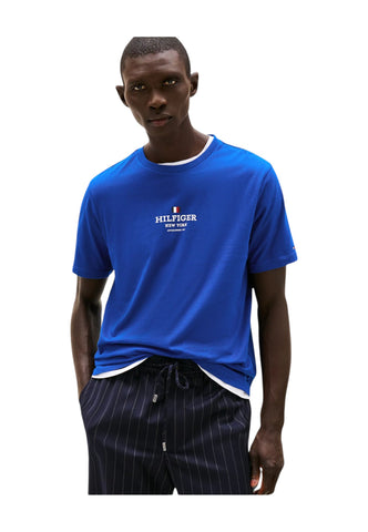 TOMMY HILFIGER T-Shirt Uomo Blu Bianco MW0MW38980D03-PE25