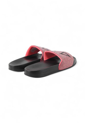 SUN68 Ciabatte Donna Nero Rosa Strass X35205-PE25-1162