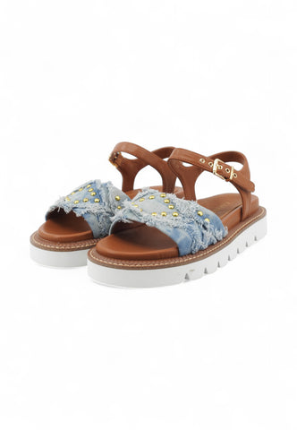 CAFENOIR Sandali Donna Marrone Azzurro Borchie C1GM9102-PE25-B017