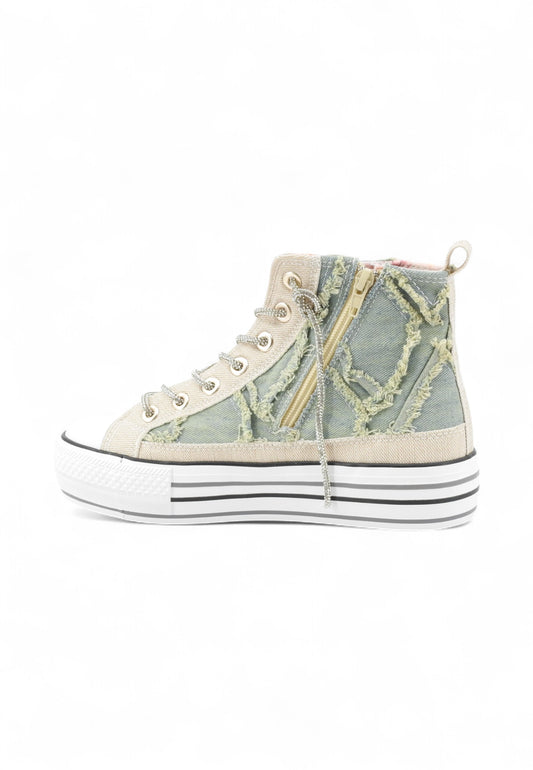 CAFENOIR Sneakers Donna Beige Azzurro Denim C1DM9104-PE25-Z027
