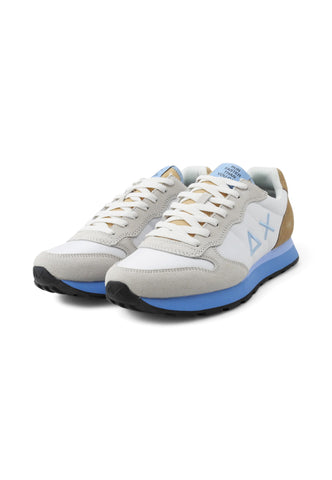 SUN68 Sneakers Uomo Bianco Beige Azzurro Z35108-PE25-01