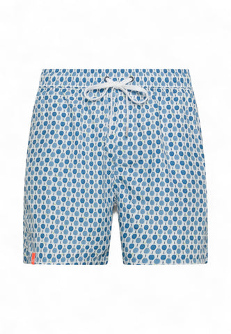 SUN68 Costume Uomo Bianco Blu Fantasia H35111-PE25-0113