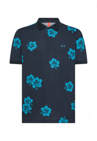 SUN68 Polo Uomo Blu Azzurro Fantasia A35142-PE25-07