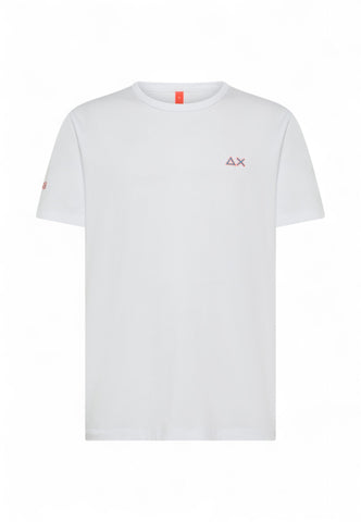 SUN68 T-Shirt Uomo Bianco Arancione T35140-PE25-01