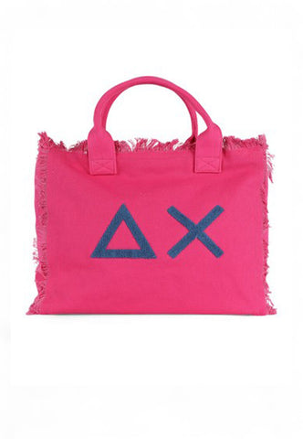 SUN68 Borsa Shopper Donna Rosa Blu Frange X35219-PE25-20