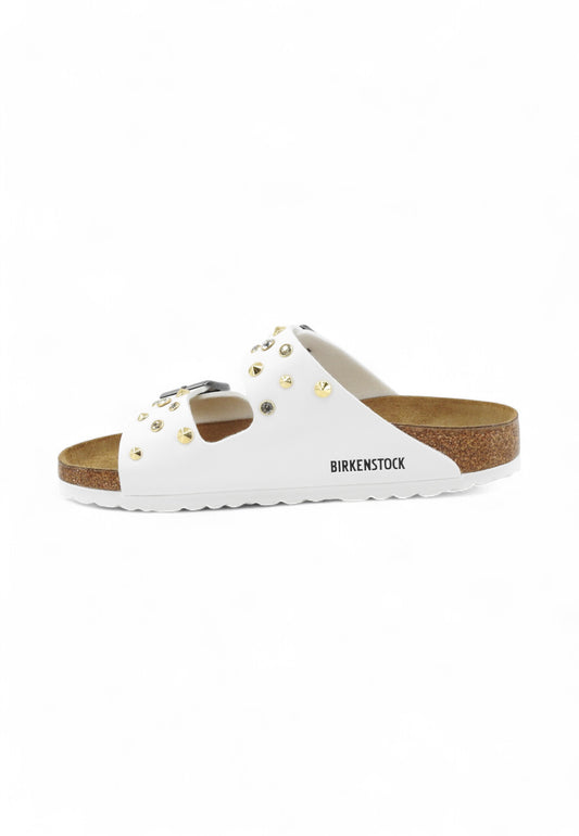 CUSTOM / BIRKENSTOCK Ciabatta Borchie + Gioielli Bianco 552683-PE25