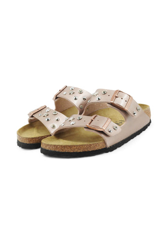 CUSTOM / BIRKENSTOCK Ciabatta Borchie + Gioielli Rosa Laminato 023960-PE25