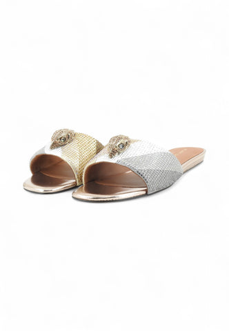 KURT GEIGER Ciabatte Donna Argento Oro Strass 8496165609-AI26