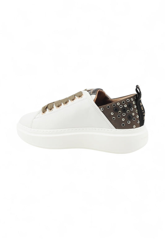 ALEXANDER SMITH Sneakers Donna Bianco Marrone Borchie ASBCWYW-0088-WDB-AI26