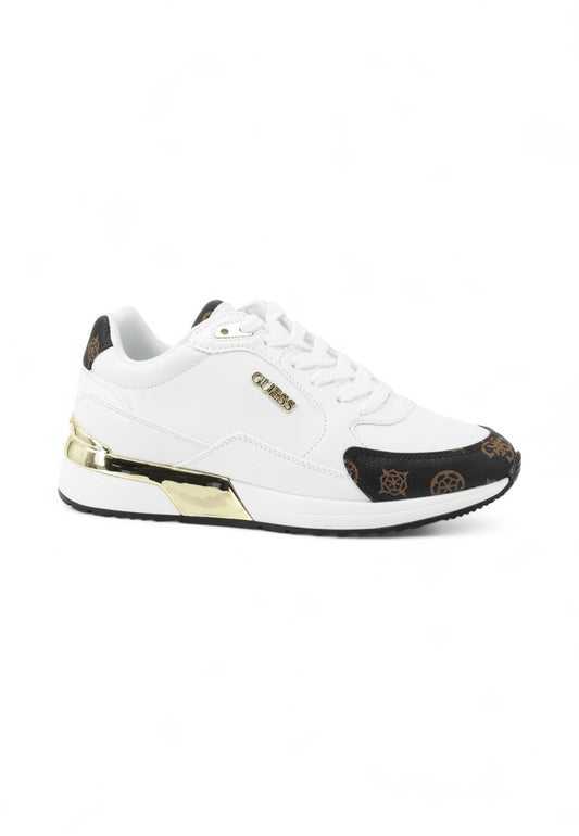 GUESS Sneakers Donna Bianco Marrone Oro FL5MOXFAL12-AI26-WHBR