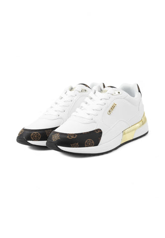 GUESS Sneakers Donna Bianco Marrone Oro FL5MOXFAL12-AI26-WHBR