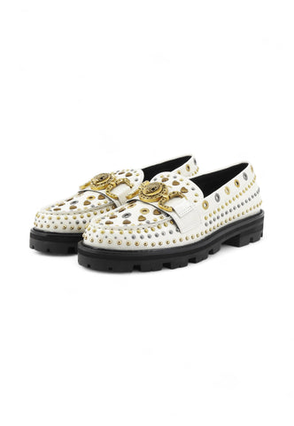 KERT GEIGER Mocassini Donna Bianco Borchie 4737444309-AI26