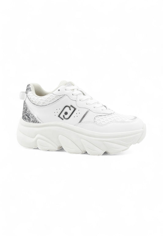 LIU JO Sneakers Donna Bianco Argento Glitter BF5061PX78304370-AI26