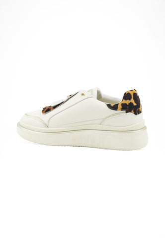 CAFE NOIR Sneakers Donna Bianco Animalier Frange C1DS1007-AI26-W093