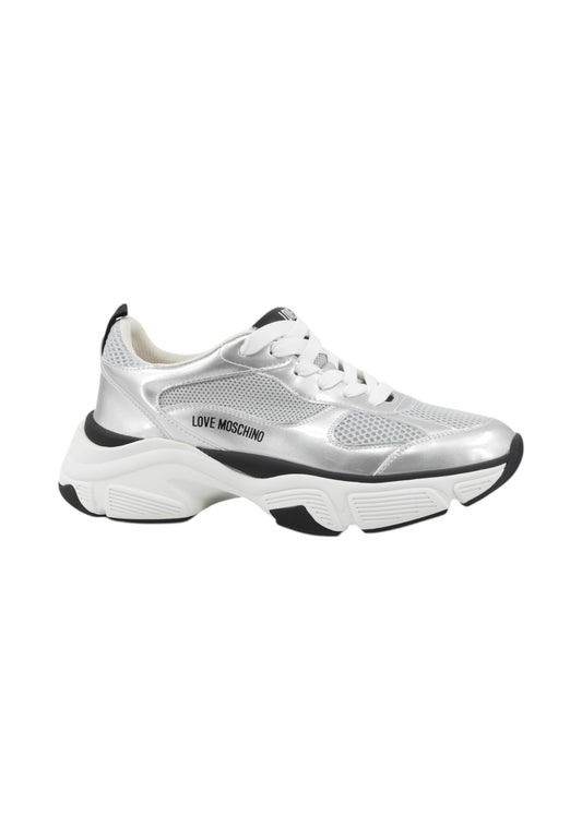 LOVE MOSCHINO Sneakers Donna Argento Nero Bianco JA15246G1NIQE90A-AI26