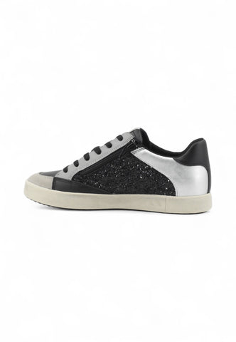 GEOX Sneakers Donna Nero Argento Glitter D466HI054EW-AI26-C9999
