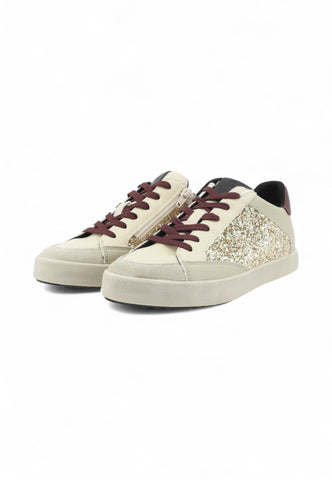 GEOX Sneakers Donna Beige Bordeaux Glitter D466HI054EW-AI26-C1S7V