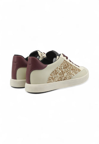GEOX Sneakers Donna Beige Bordeaux Glitter D466HI054EW-AI26-C1S7V