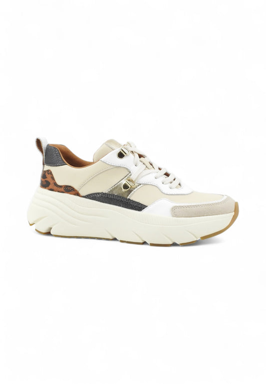 GEOX Sneakers Donna Beige Bianco Animalier D36UFE5485-AI26-C1S6N