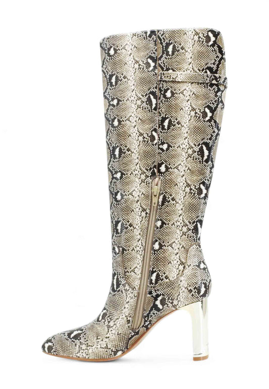 LIU JO Stivali Tacco Donna Animalier Beige Marrone SF5019EX005S1856-AI26