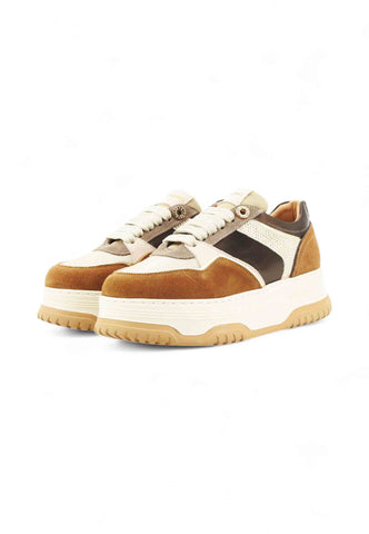 JANET Sneakers Donna Marrone Beige Strass J-421-AI26-K35