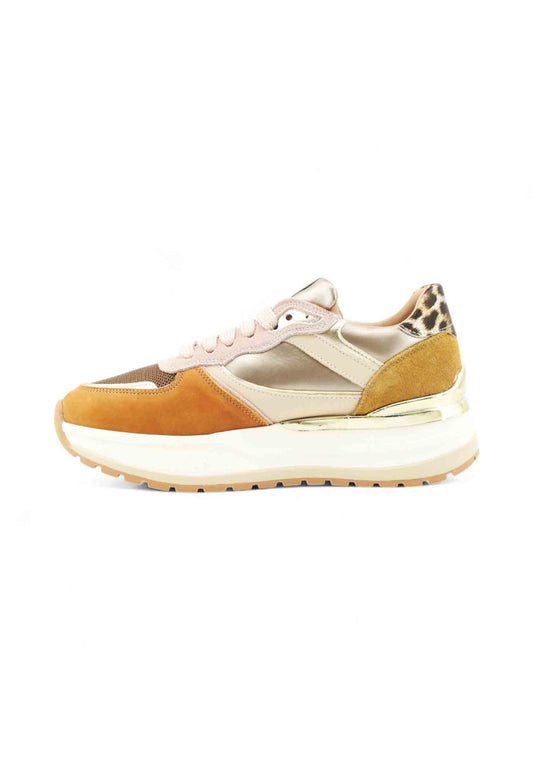 JANET Sneakers Donna Beige Rosa Oro J-411-AI26-K7