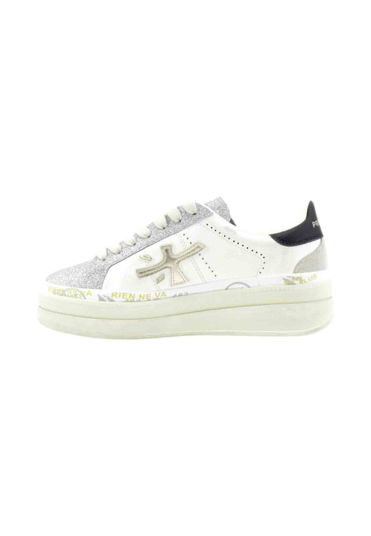 PREMIATA Sneakers Donna Bianco Argento Glitter CLAUDIA-AI26-VAR 7756