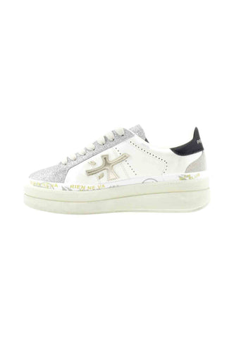 PREMIATA Sneakers Donna Bianco Argento Glitter CLAUDIA-AI26-VAR 7756