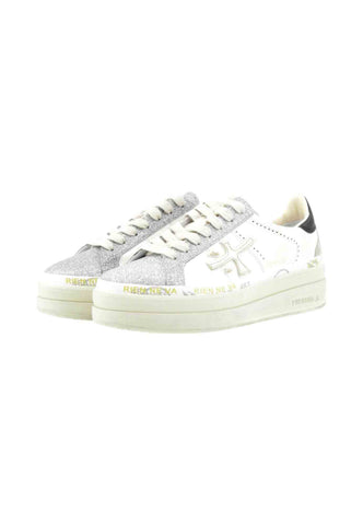 PREMIATA Sneakers Donna Bianco Argento Glitter CLAUDIA-AI26-VAR 7756