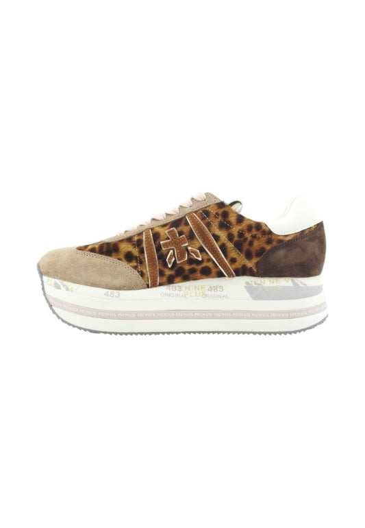 PREMIATA Sneakers Donna Beige Marrone Animalier BETH-AI26-VAR 7741