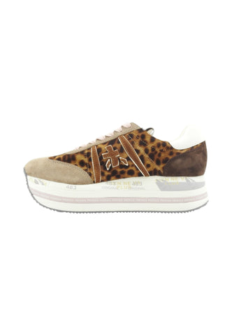 PREMIATA Sneakers Donna Beige Marrone Animalier BETH-AI26-VAR 7741