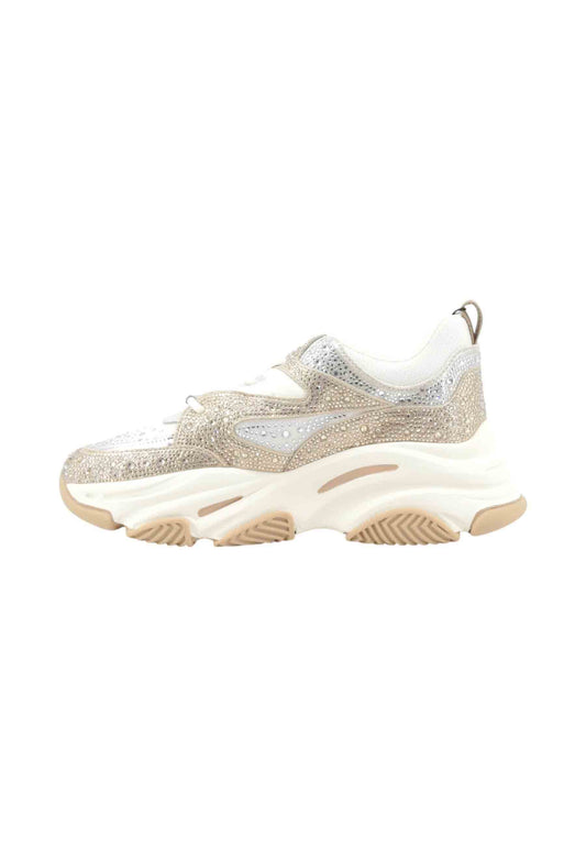 STEVE MADDEN Sneakers Donna Beige Bianco Strass SMPPRIVY-SG3-AI26