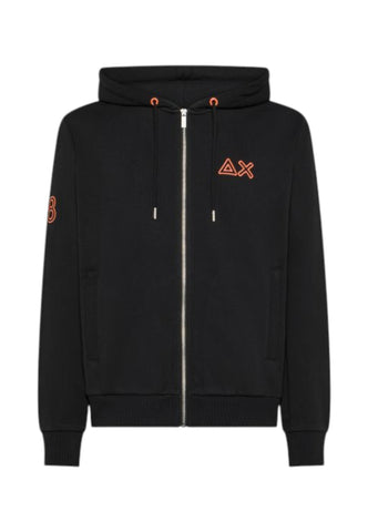 SUN68 Felpa Uomo Nero Arancione F45131-AI26-11
