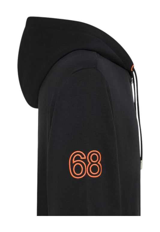 SUN68 Felpa Uomo Nero Arancione F45131-AI26-11