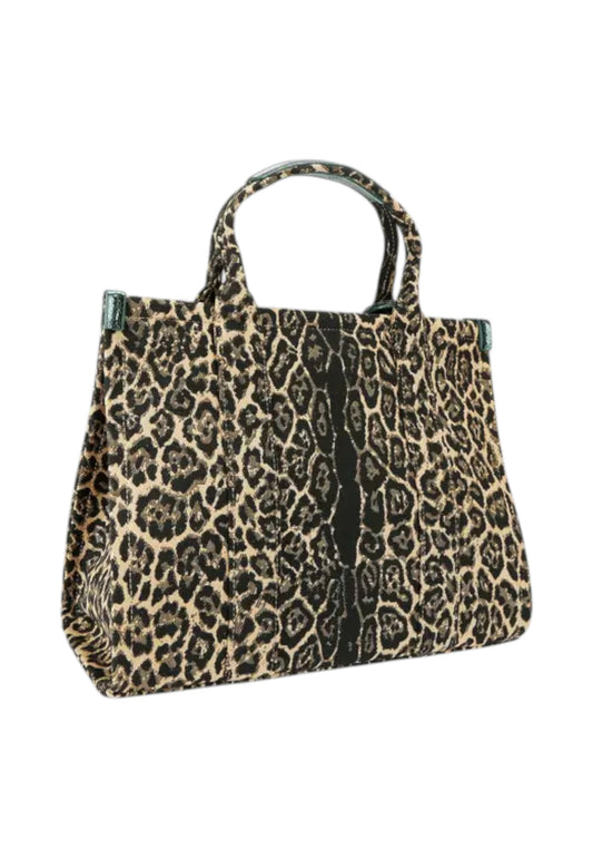 KURT GEIGER Borsa A Mano Donna Marrone Verde Animalier 5033539609-AI26