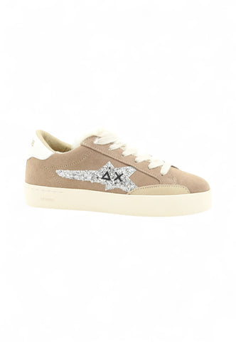 SUN68 Sneakers Donna Beige Argento Glitter Z45233-AI26-77