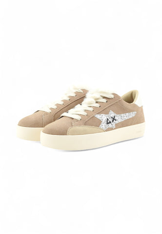 SUN68 Sneakers Donna Beige Argento Glitter Z45233-AI26-77