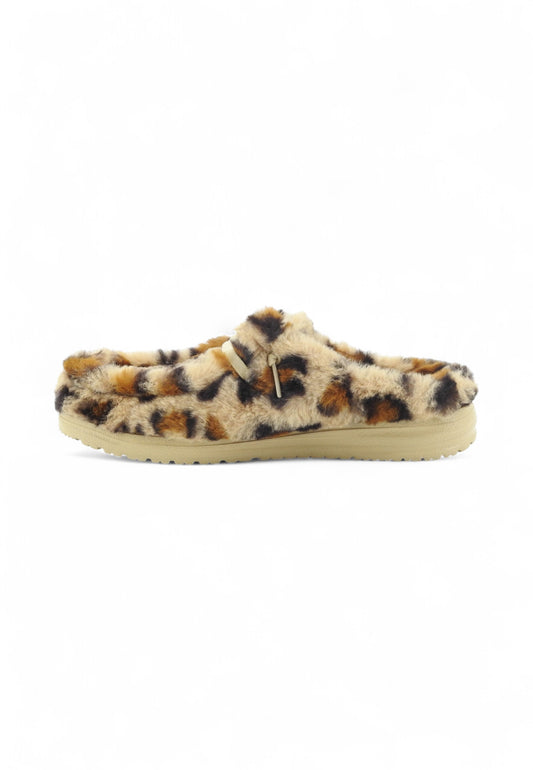 HEY DUDE Wendy Slipper Sabot Donna Animalier Beige Marrone HD.44714-AI26-2UG