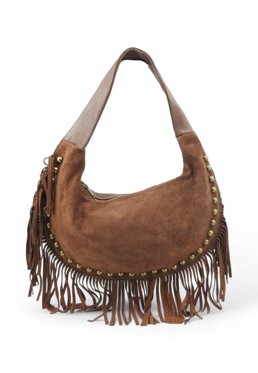 VIA MILANO 21 Aria Borsa A Spalla Donna Marrone Frange ARIAMCO-AI26