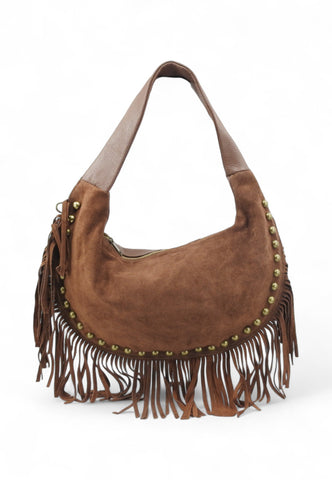 VIA MILANO 21 Aria Borsa A Spalla Donna Marrone Frange ARIAMCO-AI26