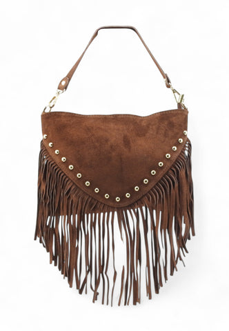 VIA MILANO 21 Borsa A Spalla Donna Marrone Frange ISABELM-AI26