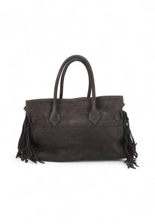 VIA MILANO 21 Elisa Borsa Shopper Donna Marrone Frange ELISATDM-AI26