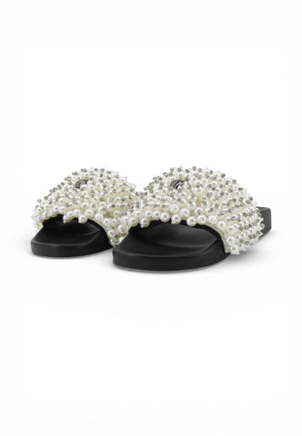 KURT GEIGER Ciabatte Donna Nero Bianco Perle 5392245999-PE26