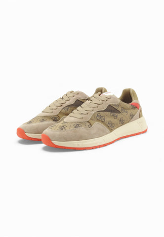 GUESS Sneakers Uomo Beige Rosso FMPARAFAL12-PE26-BEIBR