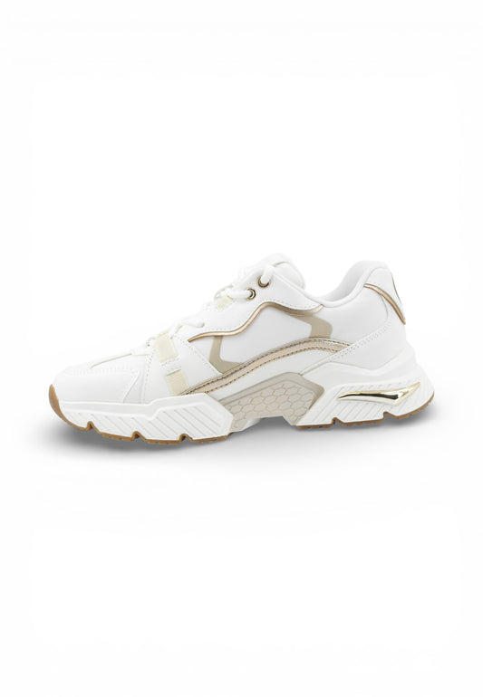 GUESS Sneakers Donna Bianco Beige Oro FLJCR6ELE12-PE26-GOLD