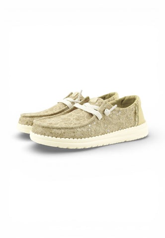 HEY DUDE Stringate Donna Verde Paillettes HD.45478-PE26-3VM