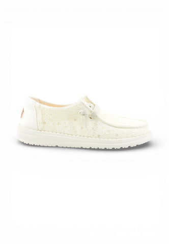 HEY DUDE Stringate Donna Bianco Paillettes HD.45478-PE26-105