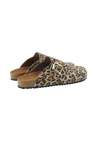 GEOX Ciabatte Sabot Donna Beige Nero Animalier D65Y3J000BS-PE26-C5018