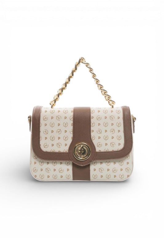 POLLINI Borsa Tracolla Donna Bianco Marrone TE8490PP0FQ1110C-PE26