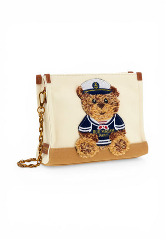 RUE MADAM Borsa Pochette Donna Bianco Marrone 1544-PE26-BICOLORCOOKIE